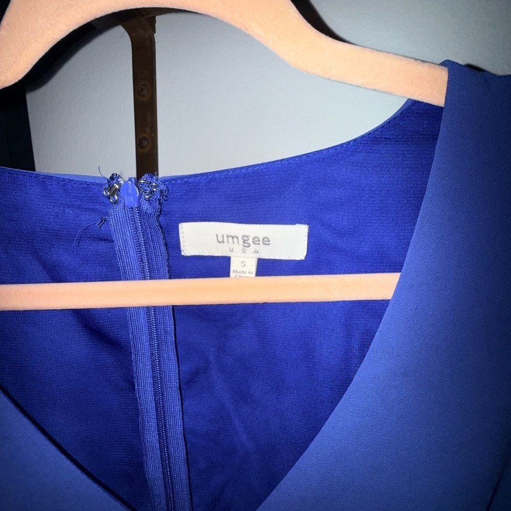 Umgee Royal Blue V-Neck romper - Picture 2 of 7